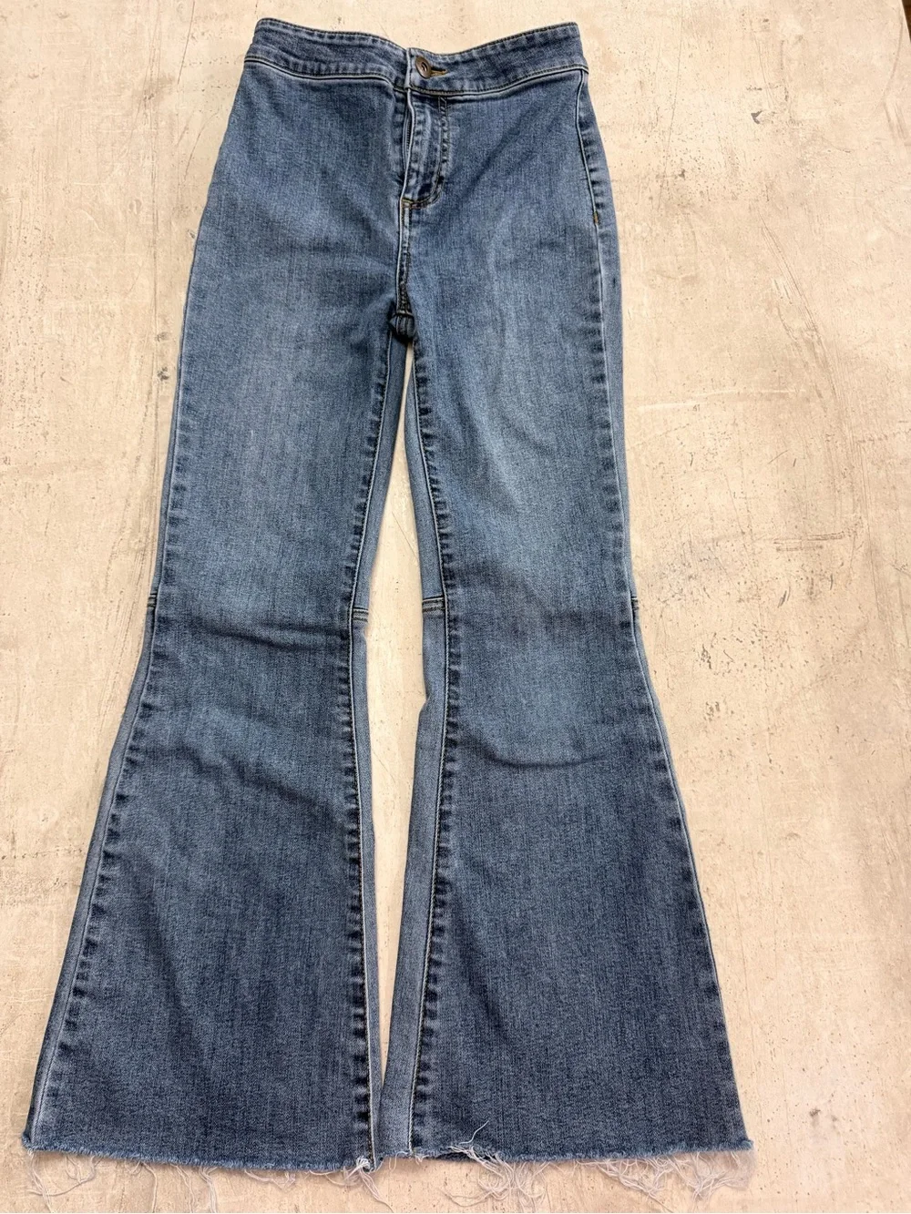 Chelsea & Violet Girls Flare Jeans Blue Denim Size M (10/12)